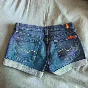 Dark wash 7 For All Man Kind denim shorts